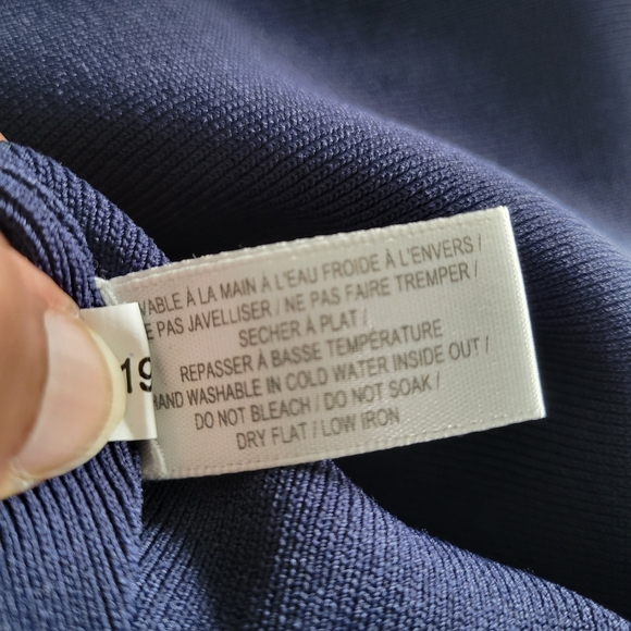 CONTEMPORAINE Simons Navy Wrap Style Midi Skirt Size M - Picture 6 of 8